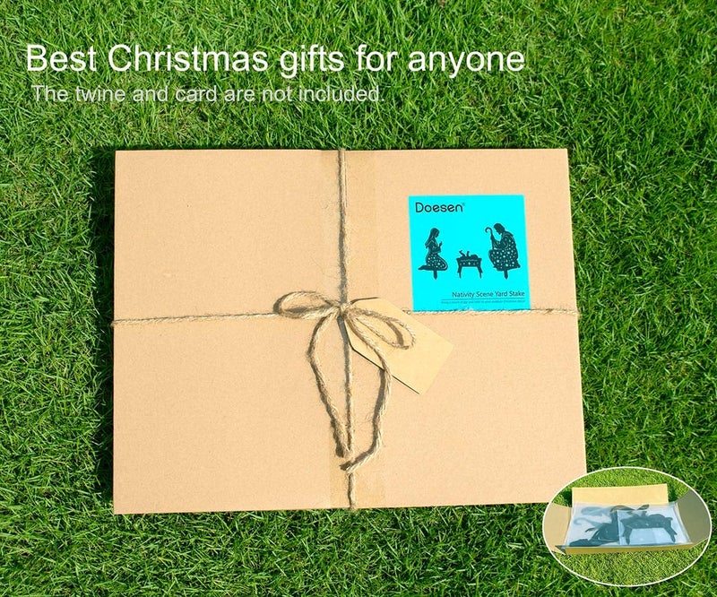 Doesen Metal Nativity Scene Outdoor Christmas Decorations, 17” Nativity Silhouette Outdoor Nativity Scene Set, Weather Resistant Outside Nativity Scene Outdoor Yard Stakes for Yard Lawn Garden Pathway - Image 5